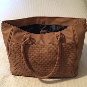 Deux Lux Dusty Rose Woven Carryall Tote Bag